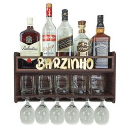 Barzinho de Parede Alta Qualidade com Porta Taça Porta Copos - 1