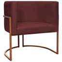 Ver imagem 1 de Poltrona Decorativa Recepção Luna Suede Cores Base de Ferro Bronze