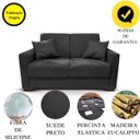 Ver imagem 6 de Sofá 2 Lugares Sala de Estar Recepção Suede Vitoria Preto