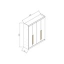 Ver imagem 2 de Guarda Roupa Casal 4 Portas e 3 Gavetas Roma Cinamomo - Conquista