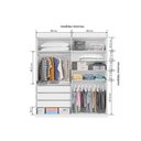 Ver imagem 3 de Guarda Roupa Casal 4 Portas e 3 Gavetas Roma Cinamomo - Conquista