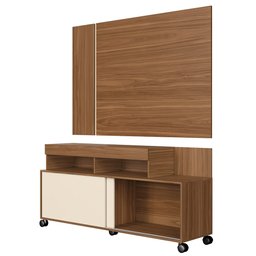 Rack Bancada com Painel para TV até 55 Pol. 135cm Zurique B03 Carvalho Nobre/Off White - Mpozenato - 3 Rack Bancada com Painel para TV até 55 Pol. 135cm Zurique B03 Carvalho Nobre/Off White - Mpozenato - 3