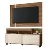 Rack Bancada com Painel para TV até 55 Pol. 135cm Zurique B03 Carvalho Nobre/Off White - Mpozenato - 1