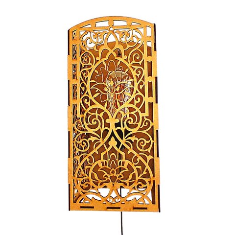 Arandela em MDF - Completa - Cor: Preta