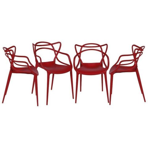 Kit com 4 Cadeiras para Sala de Jantar Allegra Solna