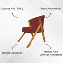 Ver imagem 3 de Kit 2 Poltronas Decorativa You Suede Braça Amadeirada - Vermelho Suede