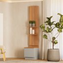 Ver imagem 6 de Kit 2 Módulos Laterais com LED 2 Portas 4 Prateleiras Magnata Canela/Gris