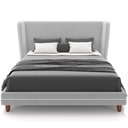 Ver imagem 3 de Cabeceira Casal Nilo 195cm com Cama Pés Madeira Suném P05 Veludo Cinza - Lyam Decor