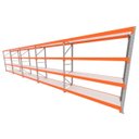 Ver imagem 1 de Mini Porta Pallet 200 Kg por Nivel Inicial +4 Continuação com 4 Niveis Laranja com Mdf Branco