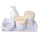 Ver imagem 1 de Kit Higiene Bebê Lavabo Arabescos 5 Pçs - Porcelana Tp Pinus