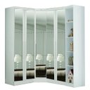 Ver imagem 2 de Modulado Closet Completo Espelhado 5 Portas 6 Gavetas - Rizon-Branco - Móveis Novo Horizonte