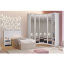 Ver imagem 1 de Modulado Closet Completo Espelhado 5 Portas 6 Gavetas - Rizon-Branco - Móveis Novo Horizonte