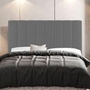 Ver imagem 5 de Cabeceira Cama Box Casal King 195Cm Suede Cinza Claro