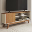 Ver imagem 2 de Rack para Tv até 50 Polegadas Trento 1 Porta Off White/nature - Panorama Móveis