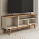 Ver imagem 4 de Rack para Tv até 50 Polegadas Trento 1 Porta Off White/nature - Panorama Móveis