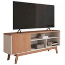Ver imagem 3 de Rack para Tv até 50 Polegadas Trento 1 Porta Off White/nature - Panorama Móveis