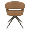 Ver imagem 5 de Kit 2 Cadeiras Giratória Hanover Fratini Revestimento em PU Caramelo e Base em Aço Corten