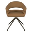 Ver imagem 2 de Kit 2 Cadeiras Giratória Hanover Fratini Revestimento em PU Caramelo e Base em Aço Corten