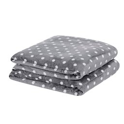Manta Flannel Poá Solteiro Antialérgica Inverno Macio Quente:Cinza - 1