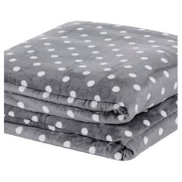 Manta Flannel Poá Solteiro Antialérgica Inverno Macio Quente:Cinza - 2