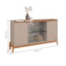 Aparador Buffet com Vidro 2 Portas Roma Off White Cedro - 2