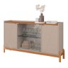 Aparador Buffet com Vidro 2 Portas Roma Off White Cedro - 1