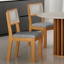 Ver imagem 6 de Mesa de Jantar Flora 108x108 com Vidro Base Ripado Cinamomo Off-white com Kit 4 Cadeiras para Mesa D