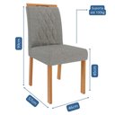 Ver imagem 4 de Conjunto de Mesa de Jantar Tampo de Vidro Off White Louise 1,30 com e 4 Cadeiras Juliana Cinamomo/