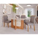 Ver imagem 2 de Conjunto de Mesa de Jantar Tampo de Vidro Off White Louise 1,30 com e 4 Cadeiras Juliana Cinamomo/