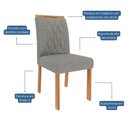 Ver imagem 6 de Conjunto de Mesa de Jantar Tampo de Vidro Off White Louise 1,30 com e 4 Cadeiras Juliana Cinamomo/