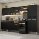 Ver imagem 1 de Armário de Cozinha Completa 293cm Rustic/Preto Emilly Madesa 01