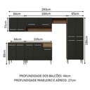 Ver imagem 4 de Armário de Cozinha Completa 293cm Rustic/Preto Emilly Madesa 01