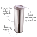 Ver imagem 3 de Lixeira Redonda Flip Top 30l - Cinza