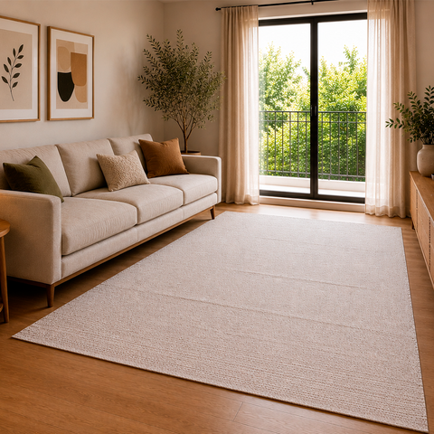 Tapete Decorativo Sala Quarto Coleção Fibras de Afeto Cinza Off White 2,00 x 3,00