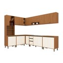 Ver imagem 2 de Cozinha Completa Venaly 19 Portas 2 Gavetas com Vidro Cinamomo/Off White - Henn