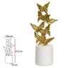 Escultura Borboletas Decor Poliresina Dourado e Branco 27cm - 3