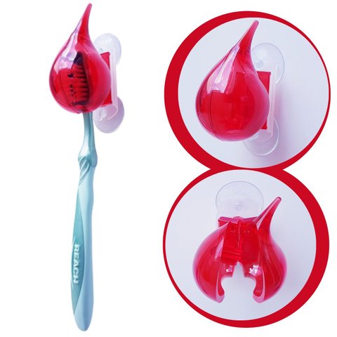 Kit 5 Suporte Organizador Dispenser Porta Escova de Dente:vermelho