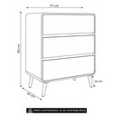 Ver imagem 4 de Cômoda Quarto 77cm 3 Gavetas Pés Palito Nuvia Bege C06 - Mpozenato