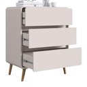Ver imagem 5 de Cômoda Quarto 77cm 3 Gavetas Pés Palito Nuvia Bege C06 - Mpozenato