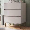 Ver imagem 1 de Cômoda Quarto 77cm 3 Gavetas Pés Palito Nuvia Bege C06 - Mpozenato