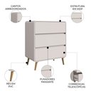 Ver imagem 3 de Cômoda Quarto 77cm 3 Gavetas Pés Palito Nuvia Bege C06 - Mpozenato
