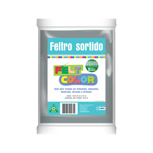 Feltro Feltcolor Liso Cinza - 70cm X 50cm