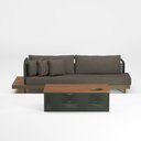 Ver imagem 2 de Sofá 3 Lugares Faraó Corda Naútica Verde Menta/alumínio Bege