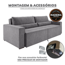 Ver imagem 7 de Sofa Cama 200cm Retratil e Reclinavel 4 Lugares Nepal