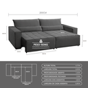 Ver imagem 4 de Sofa Cama 200cm Retratil e Reclinavel 4 Lugares Nepal