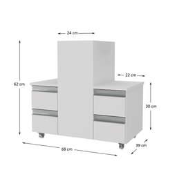 Gabinete Banheiro Coluna para Encaixe Branco Inteiro - 3