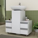 Ver imagem 1 de Gabinete Banheiro Coluna para Encaixe Branco Inteiro