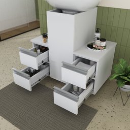 Gabinete Banheiro Coluna para Encaixe Branco Inteiro - 2