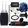 Rádio Px 80 Canais 2 Antena Inox 2,70m Alongador 60cm Cabo 5,5m Suporte Traseiro Daf Parafusos - 1