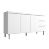 Balcão Gabinete de Pia para Cozinha sem Tampo 150cm 3 Portas Andréia Branco- Mabe Magazine - 2